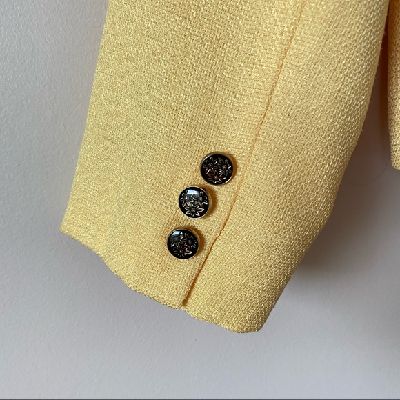 Vintage Yellow Sunflower Button Blazer Spring Jacket - Picture 3 of 9